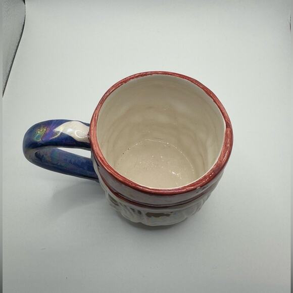 Mug / Santa Face / Earthenware /Winter Christmas Coffee Mug/Cup Hand Painted EUC - Picture 3 of 5
